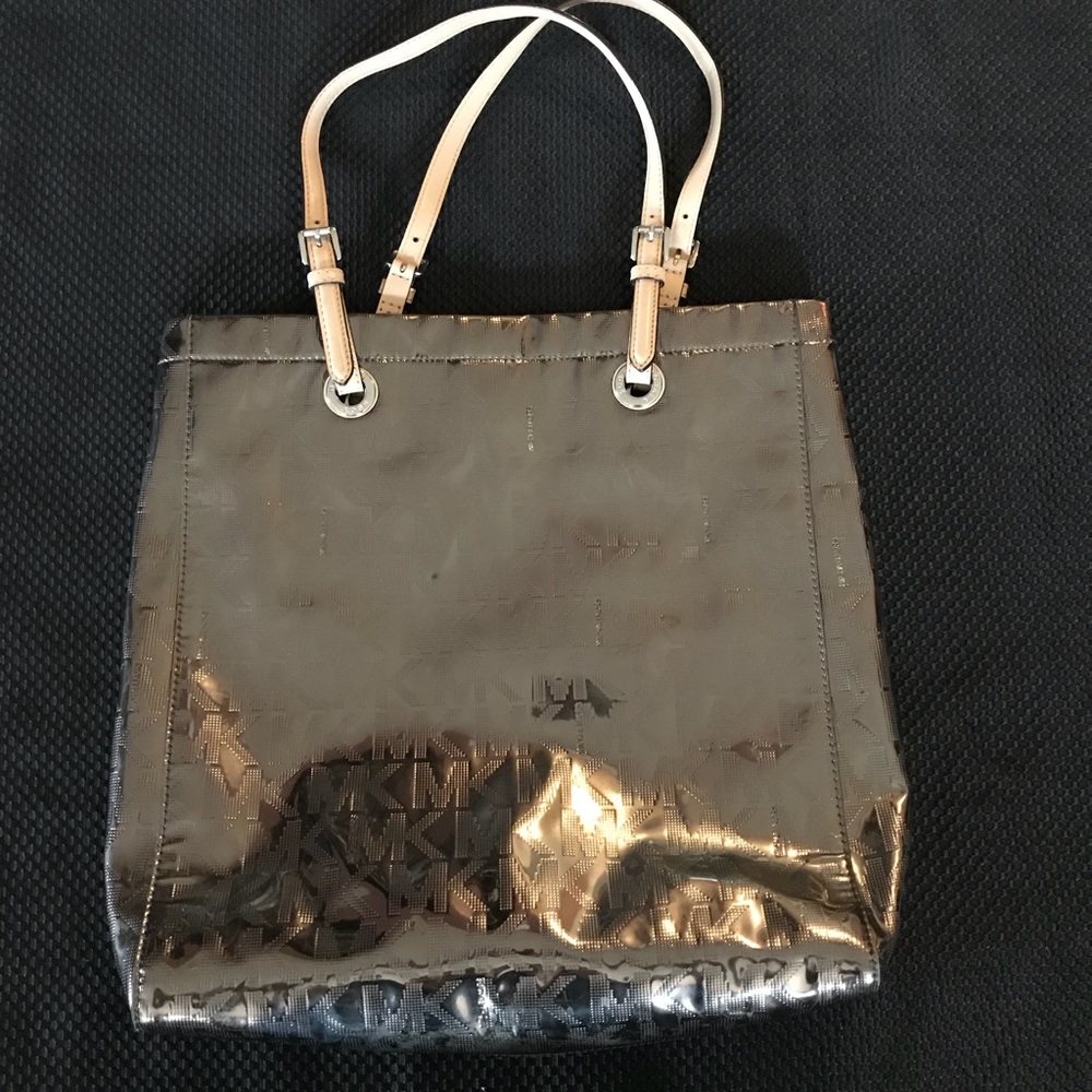 Silver Michael Kors tote .